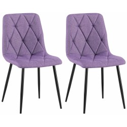 Juego de 2 sillas de comedor en tela Clairton morada