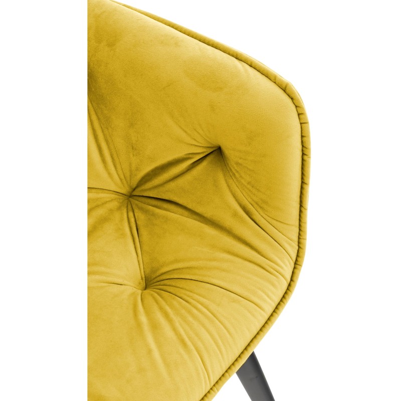 Juego de 2 sillas de terciopelo Tanna amarillo