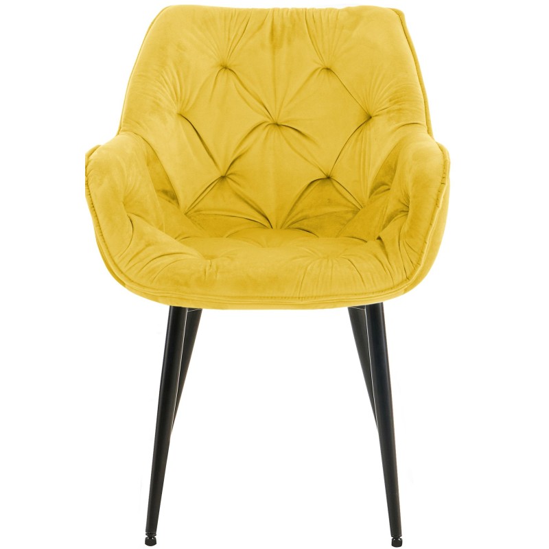 Juego de 2 sillas de terciopelo Tanna amarillo