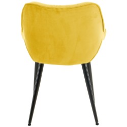 Juego de 2 sillas de terciopelo Tanna amarillo Juego de 2 sillas de terciopelo Tanna amarillo