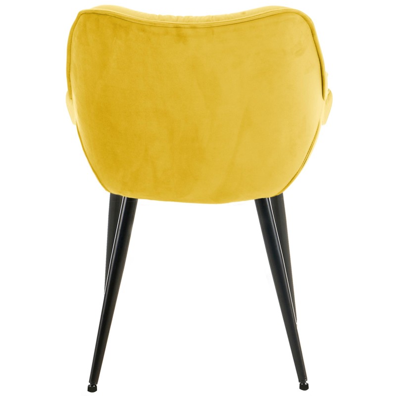 Juego de 2 sillas de terciopelo Tanna amarillo
