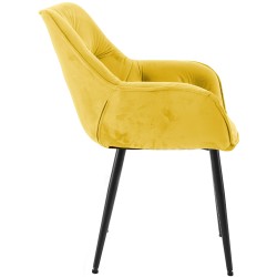 Juego de 2 sillas de terciopelo Tanna amarillo Juego de 2 sillas de terciopelo Tanna amarillo