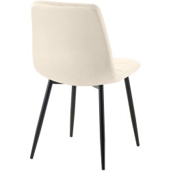 Juego de 2 sillas de comedor Tilde de terciopelo crema