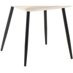 Juego de 2 sillas de comedor Tilde de terciopelo crema