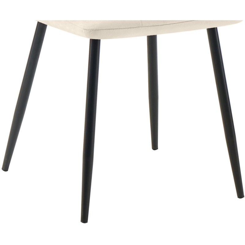 Juego de 2 sillas de comedor Tilde de terciopelo crema