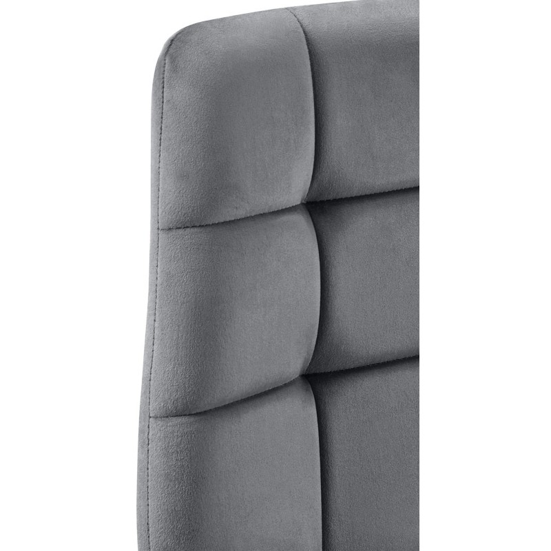Juego de 4 sillas de comedor Tilde en terciopelo gris oscuro