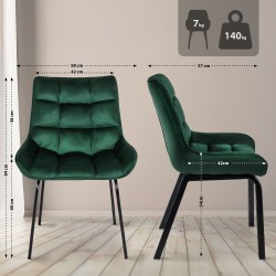 Silla Saranda en terciopelo verde