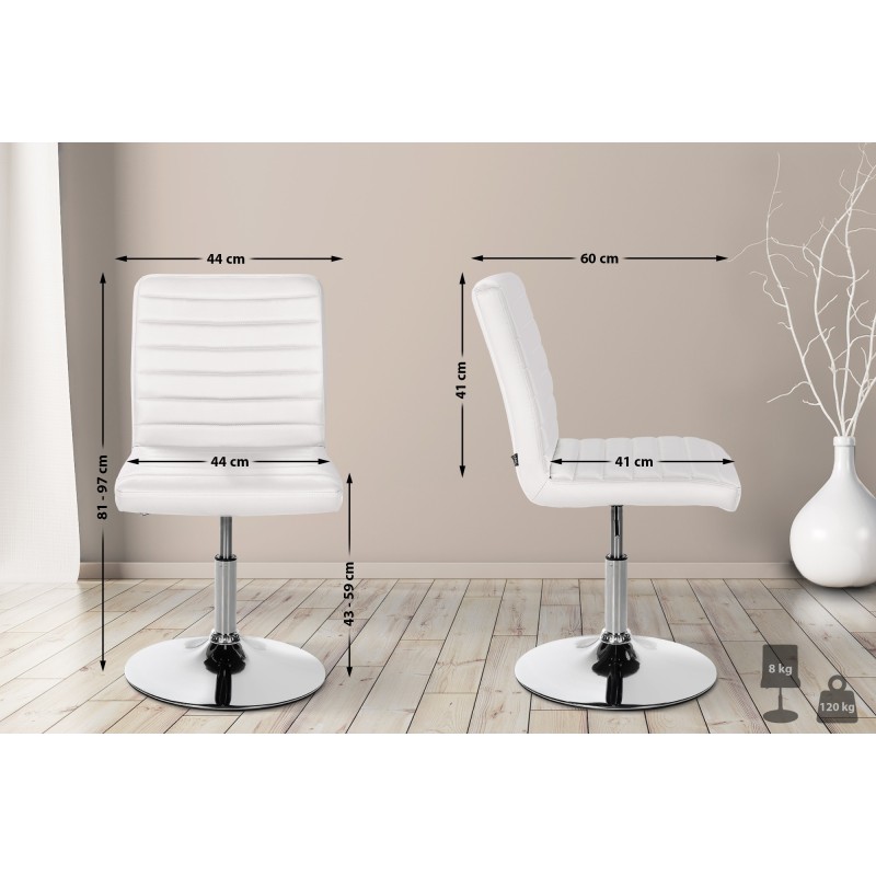Juego de 2 sillas de comedor Elvas de polipiel blanca