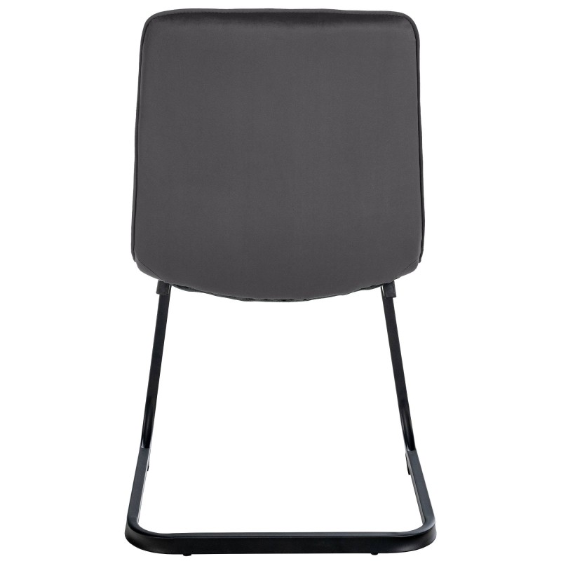 Juego de 2 sillas de comedor Vermont en terciopelo negro