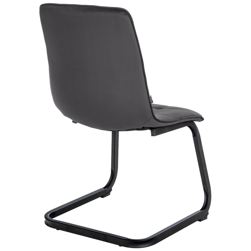 Juego de 2 sillas de comedor Vermont en terciopelo negro