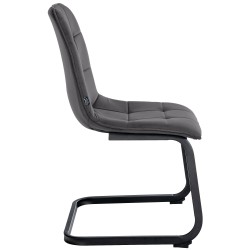 Juego de 2 sillas de comedor Vermont en terciopelo negro