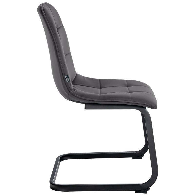 Juego de 2 sillas de comedor Vermont en terciopelo negro