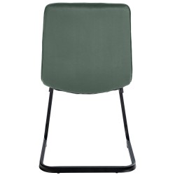 Juego de 2 sillas de comedor Vermont en terciopelo verde oscuro