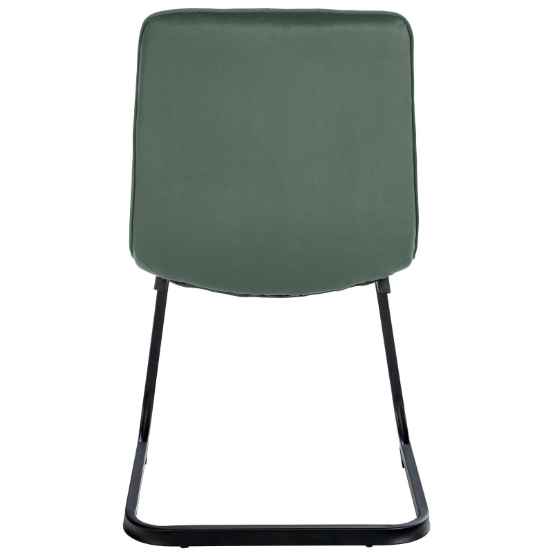 Juego de 2 sillas de comedor Vermont en terciopelo verde oscuro