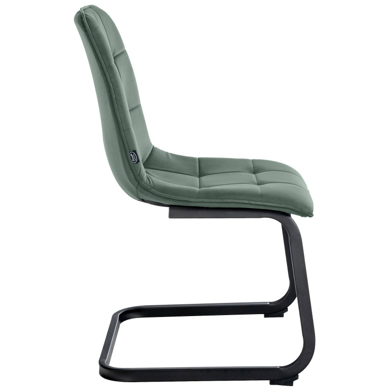 Juego de 2 sillas de comedor Vermont en terciopelo verde oscuro