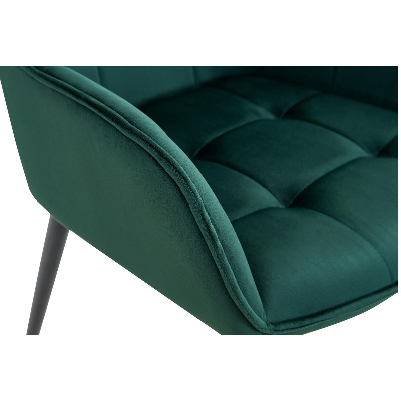 Silla de comedor Ferndale de terciopelo verde oscuro