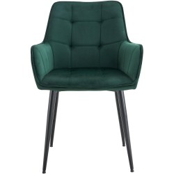 Silla de comedor Ferndale de terciopelo verde oscuro