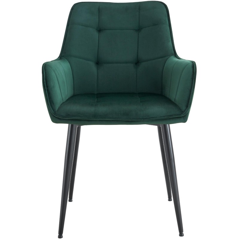 Silla de comedor Ferndale de terciopelo verde oscuro