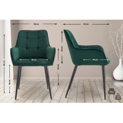 Silla de comedor Ferndale de terciopelo verde oscuro