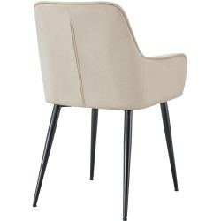 Silla de comedor Ferndale de terciopelo crema