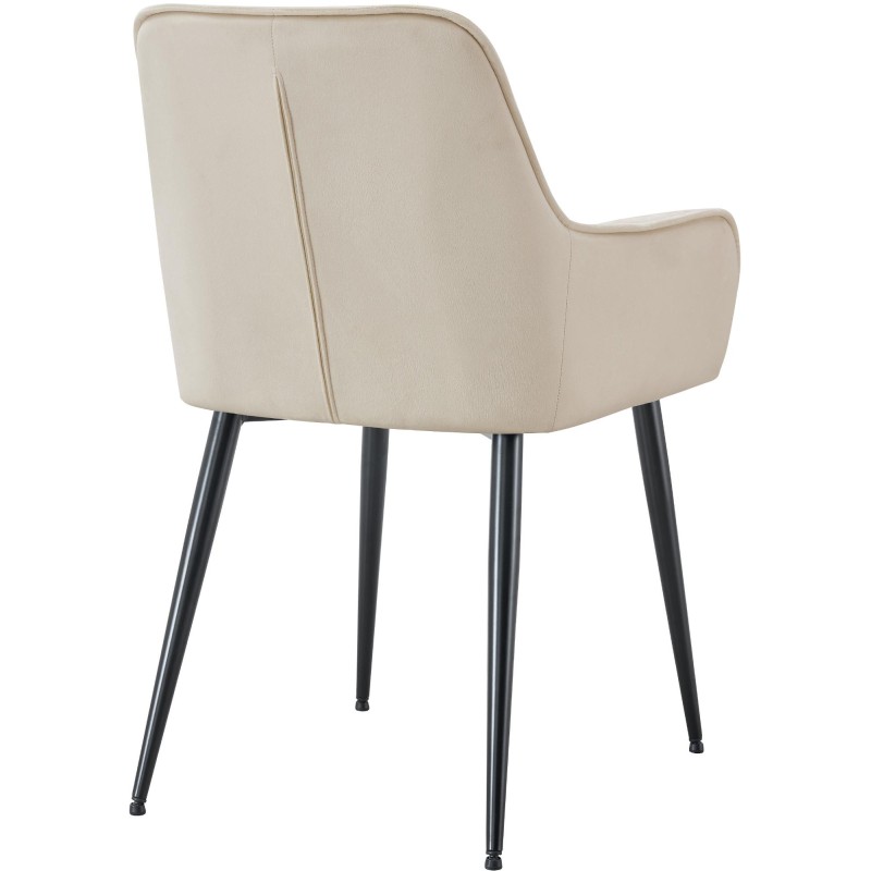 Silla de comedor Ferndale de terciopelo crema