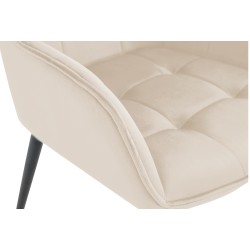 Silla de comedor Ferndale de terciopelo crema