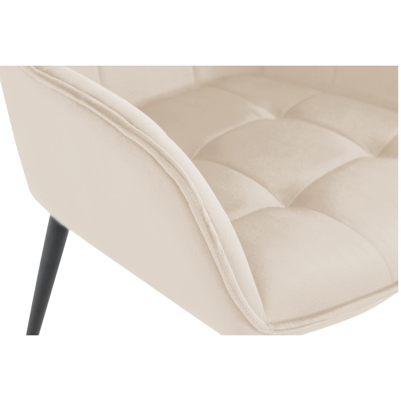 Silla de comedor Ferndale de terciopelo crema