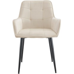 Silla de comedor Ferndale de terciopelo crema