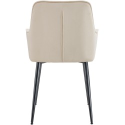 Silla de comedor Ferndale de terciopelo crema