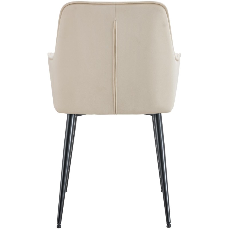 Silla de comedor Ferndale de terciopelo crema