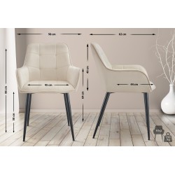 Silla de comedor Ferndale de terciopelo crema