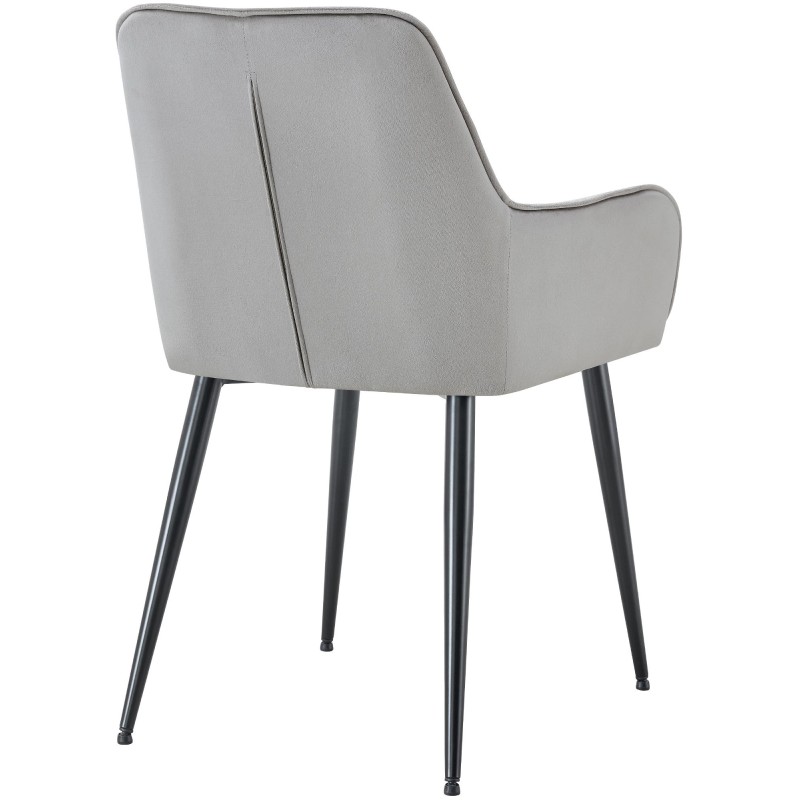 Silla de comedor Ferndale de terciopelo gris claro