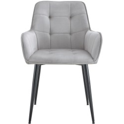Silla de comedor Ferndale de terciopelo gris claro