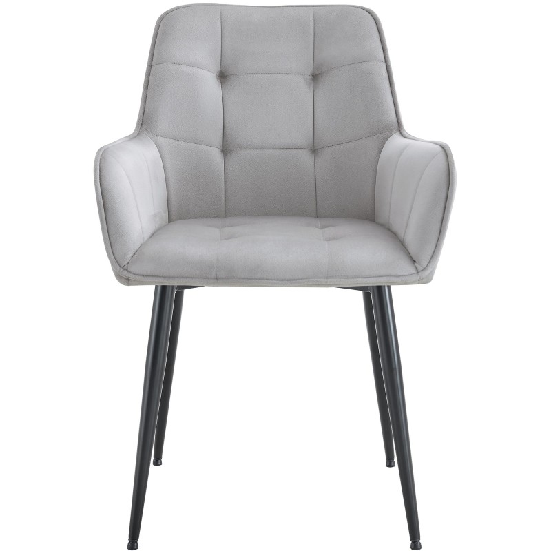 Silla de comedor Ferndale de terciopelo gris claro