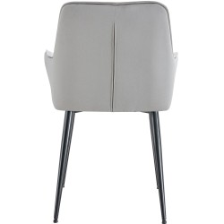 Silla de comedor Ferndale de terciopelo gris claro