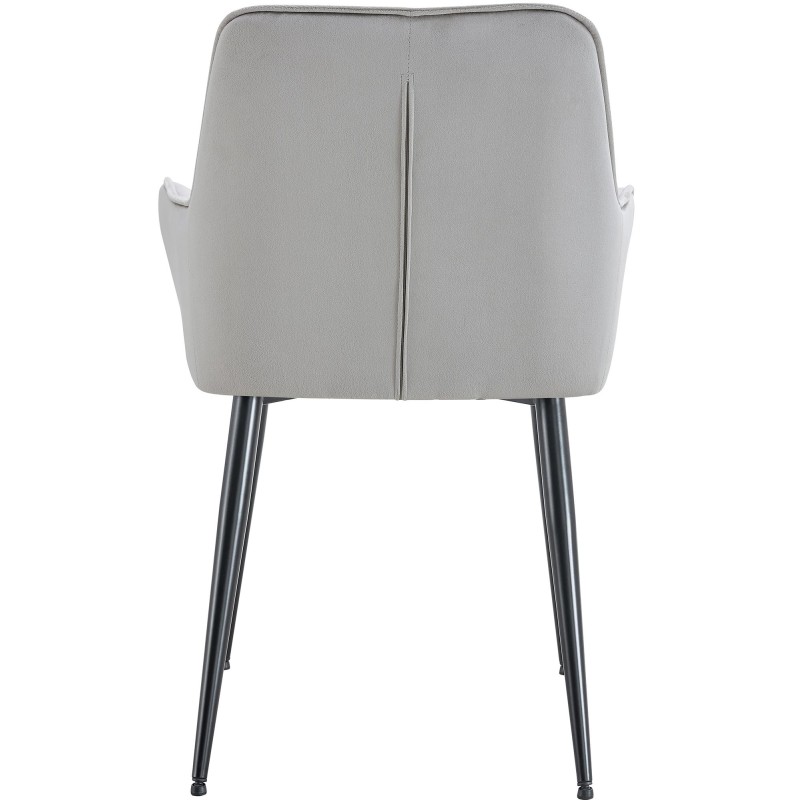 Silla de comedor Ferndale de terciopelo gris claro