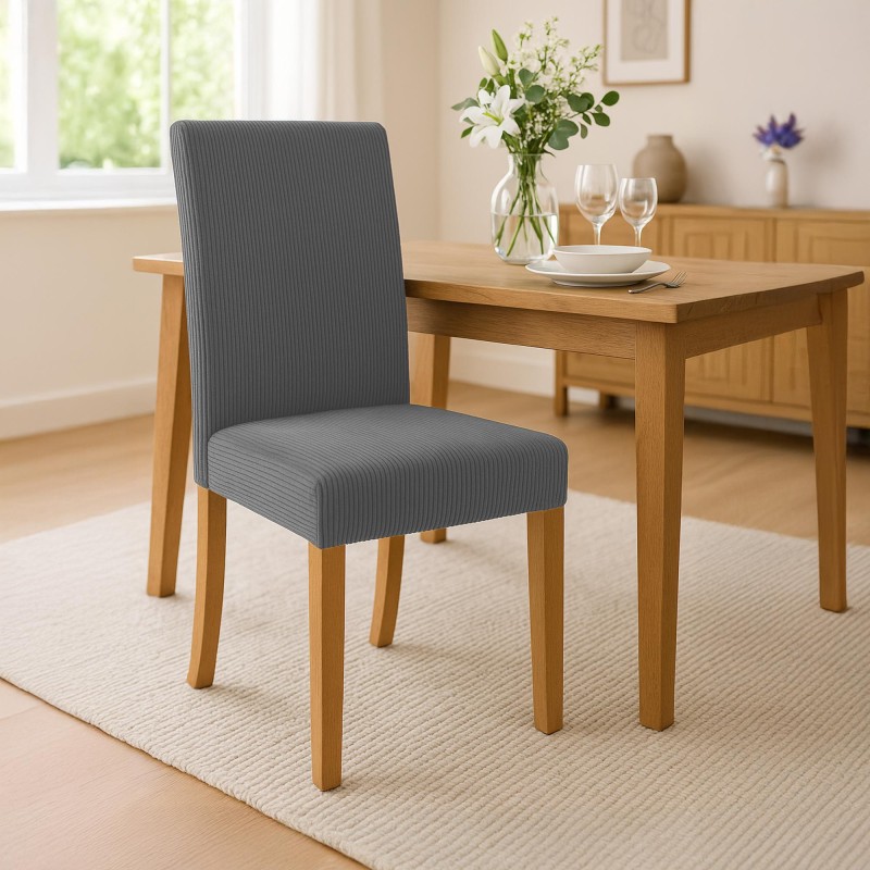 Silla de comedor Ina Cord en gris claro antiguo