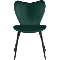 Silla de comedor Maika de terciopelo verde