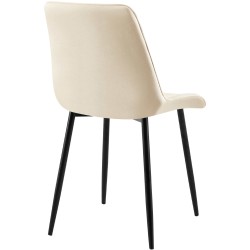 Silla de comedor Gifford de terciopelo color crema