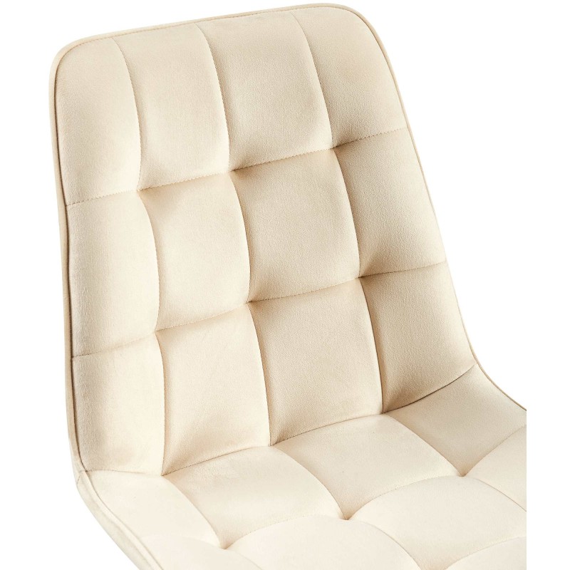 Silla de comedor Gifford de terciopelo color crema
