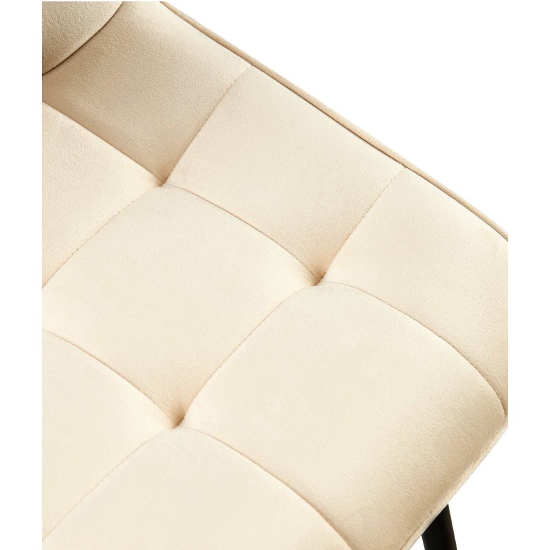 Silla de comedor Gifford de terciopelo color crema