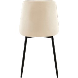 Silla de comedor Gifford de terciopelo color crema