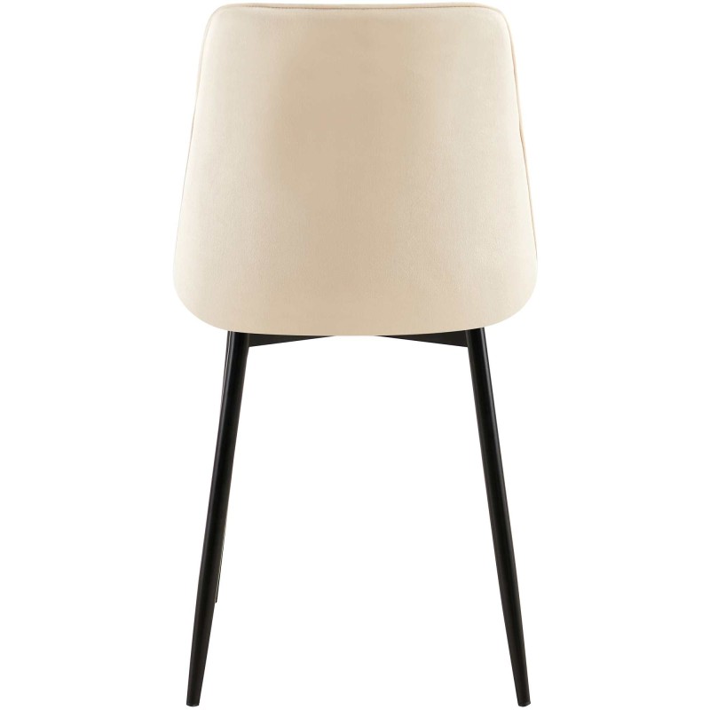 Silla de comedor Gifford de terciopelo color crema