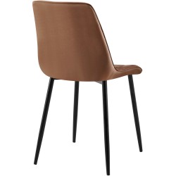 Silla de comedor Gifford de terciopelo marrón
