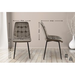 Silla de comedor Gifford en terciopelo antracita