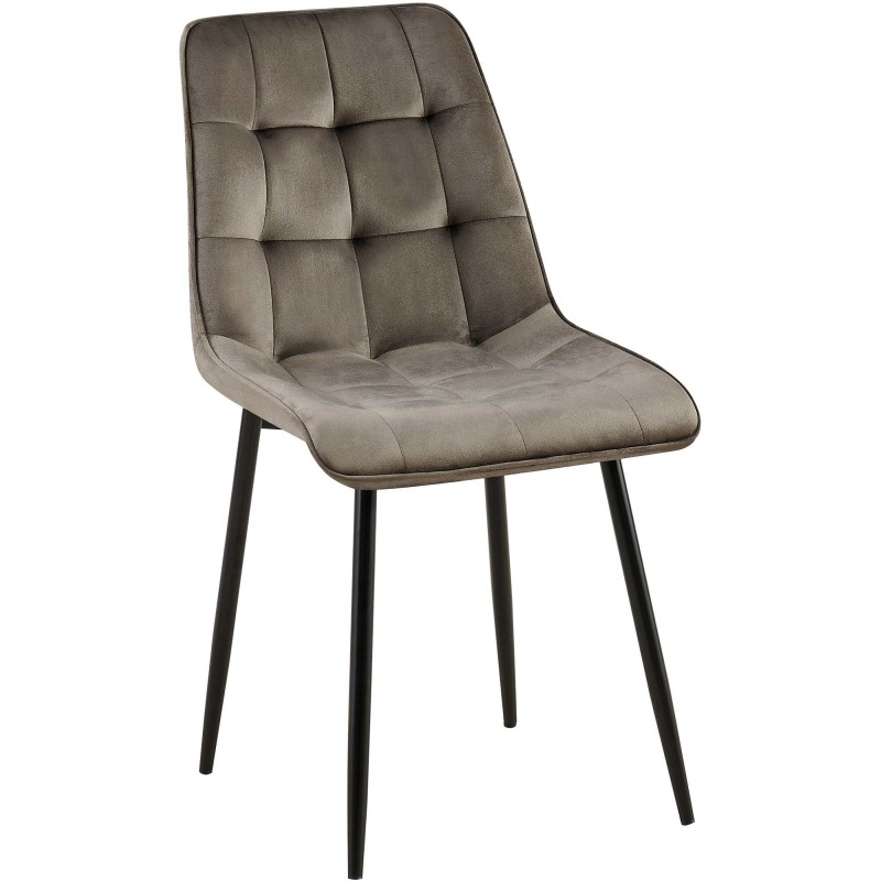 Silla de comedor Gifford en terciopelo antracita