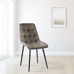 Silla de comedor Gifford en terciopelo antracita