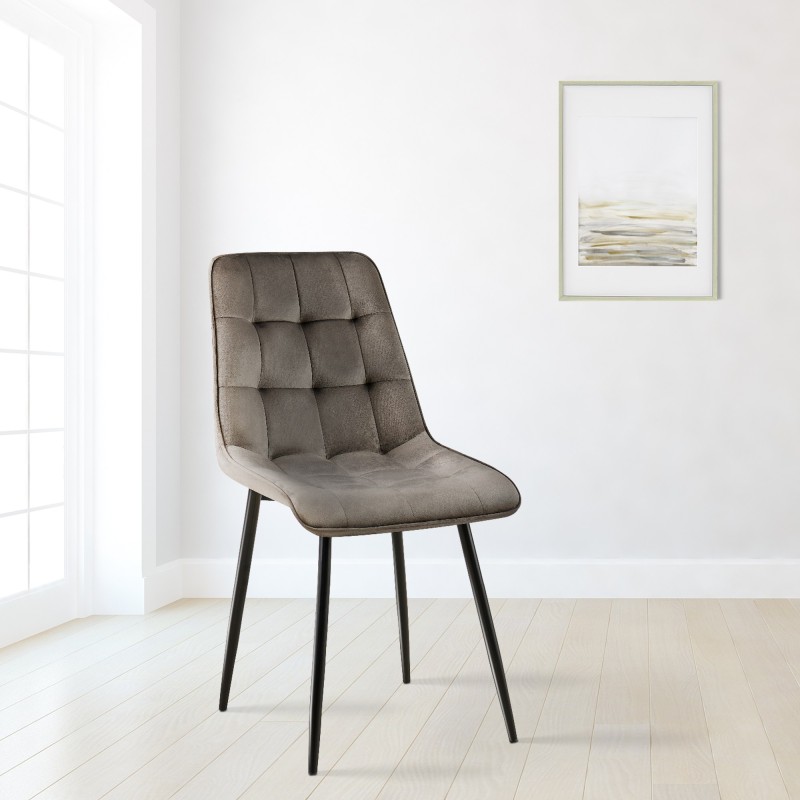 Silla de comedor Gifford en terciopelo antracita