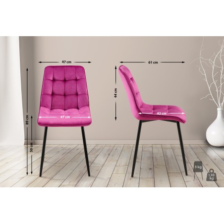 Silla de comedor Gifford de terciopelo morado