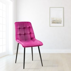 Silla de comedor Gifford de terciopelo morado